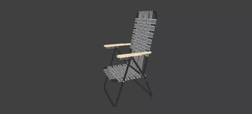 Folding Garden Chair Low Poly Outdoor Camping Seat Free low-poly 3D model