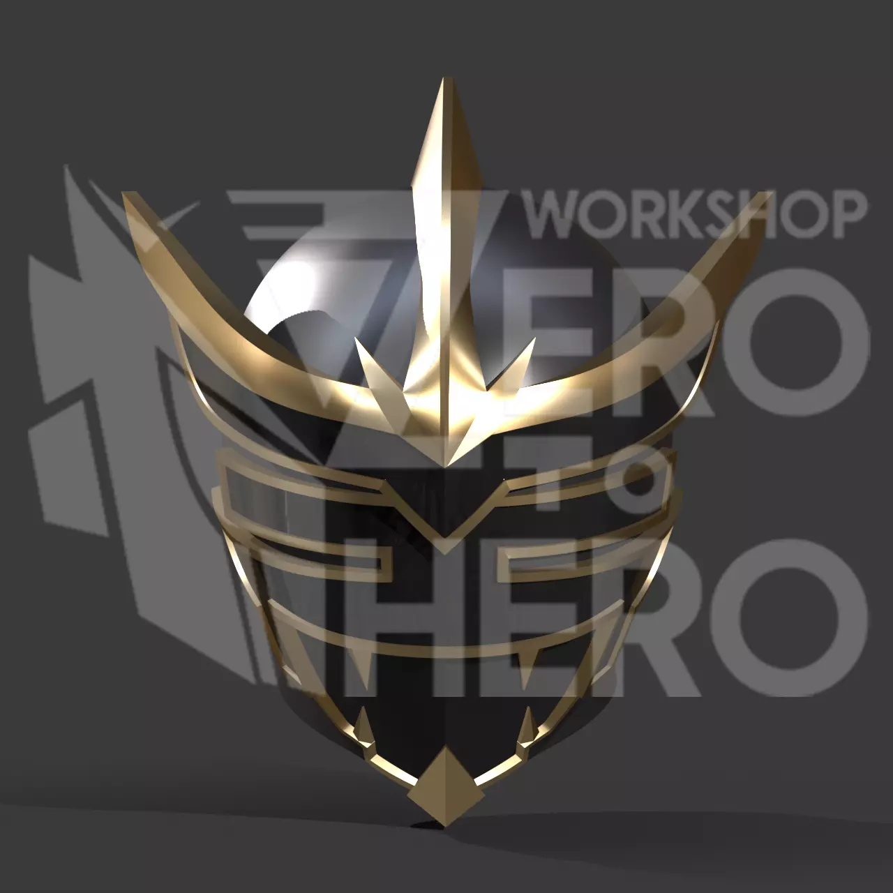 Corrupted Gold Zeo Ranger Helmet 3D print model