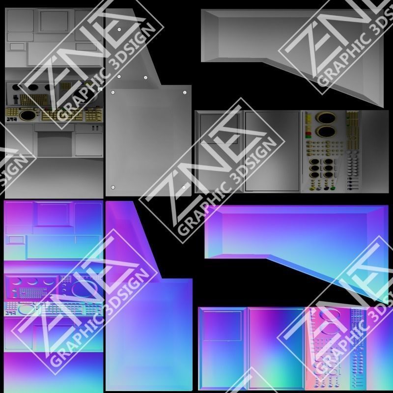 Game-Ready 1950s Mainframe Computer System Low-poly 3D model_12