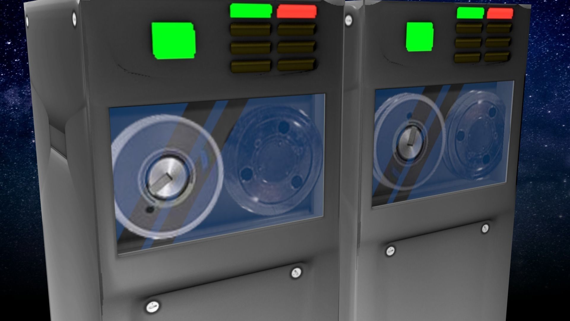 Game-Ready 1950s Mainframe Computer System Low-poly 3D model_5