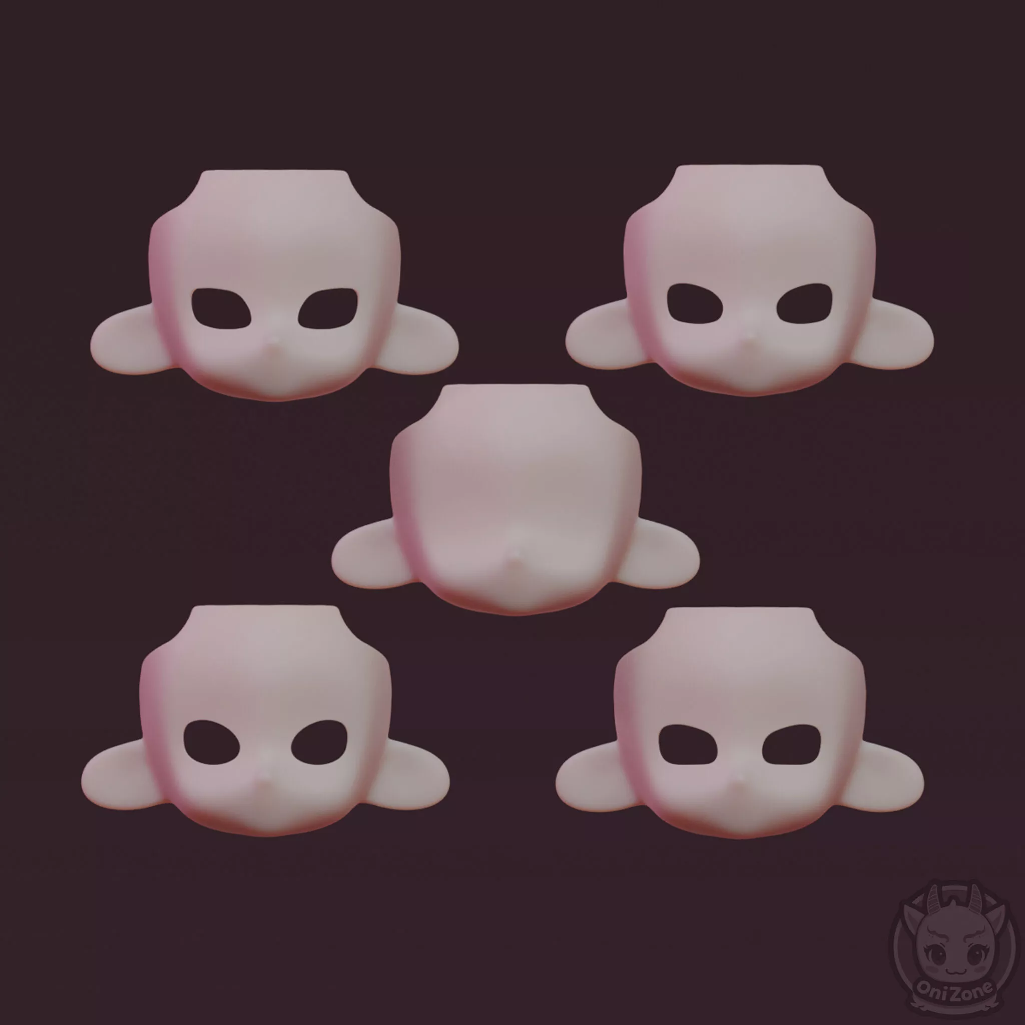 Splatoon Style Custom Nendoroid Faceplate Set - Drilled Eyes 3D print model