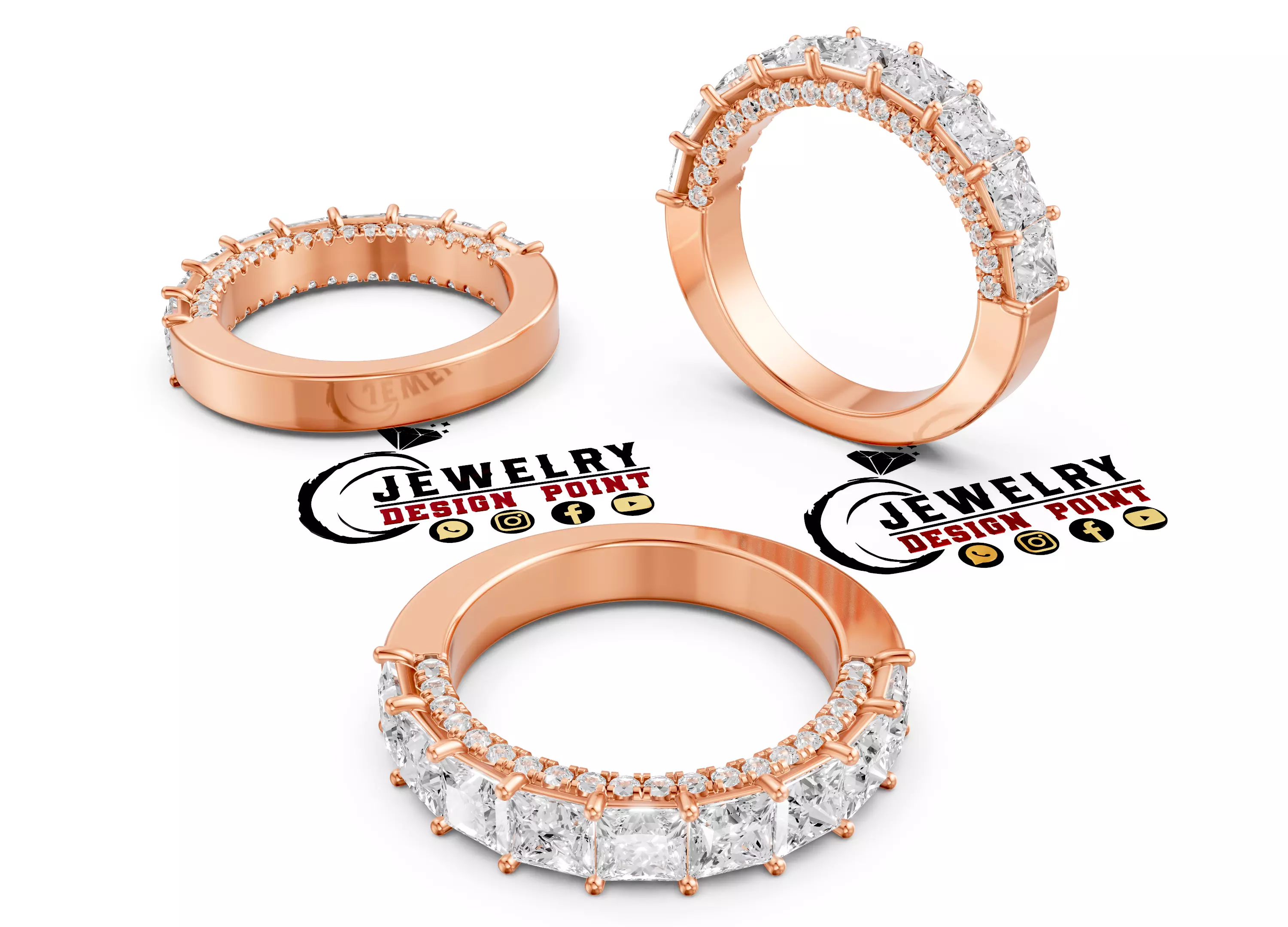 Custom The Palace Anniversary Band Engagement Band Wedding Band 3D print model