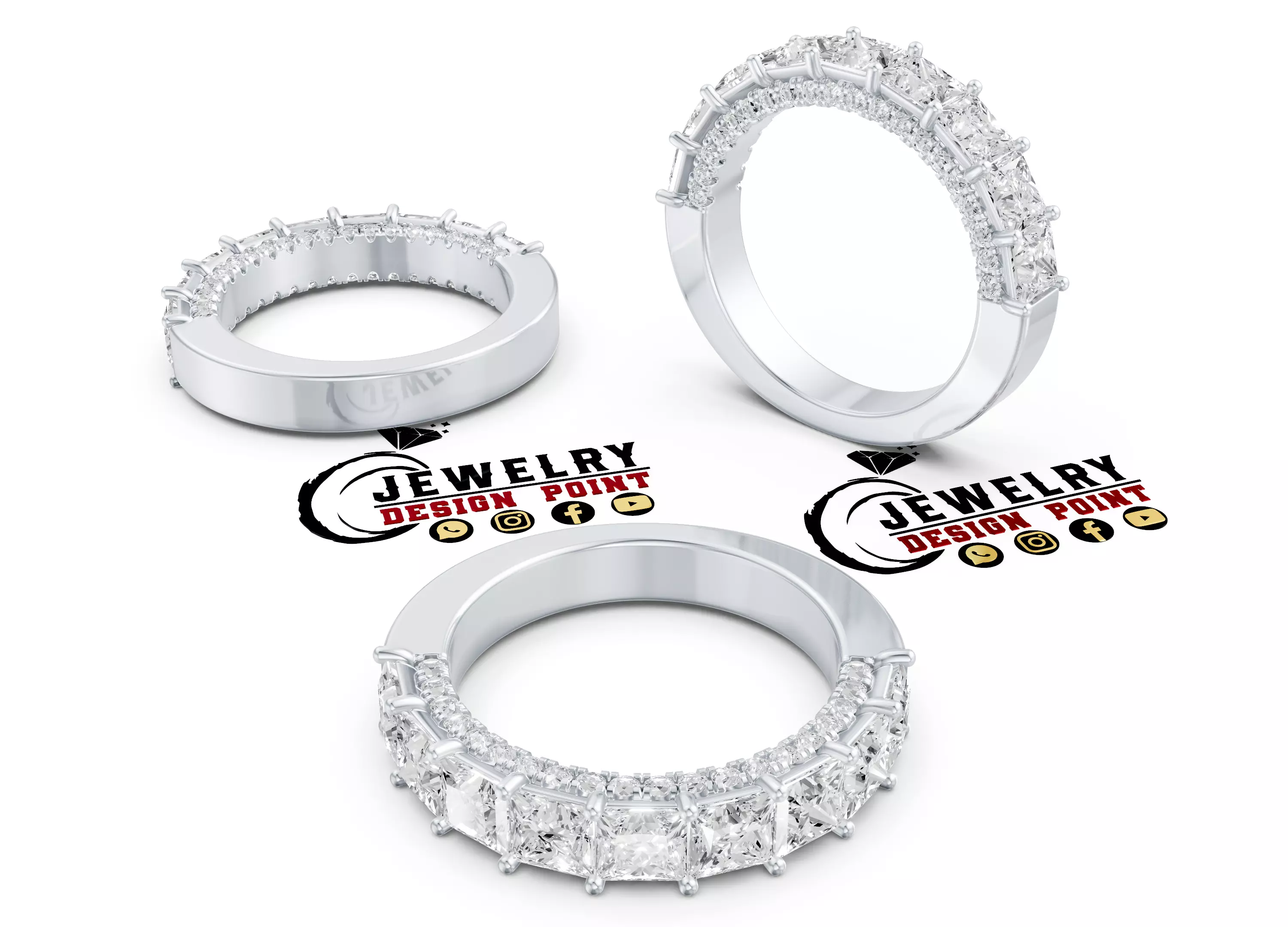 Custom The Palace Anniversary Band Engagement Band Wedding Band 3D print model