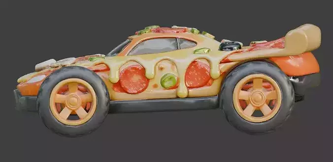 Pizza Delivery Sport Racer 3D Model Low-poly 3D model 6