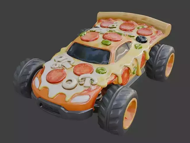 Pizza Delivery Sport Racer 3D Model Low-poly 3D model 2
