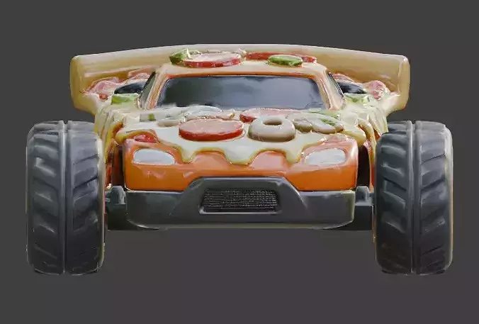 Pizza Delivery Sport Racer 3D Model Low-poly 3D model 3