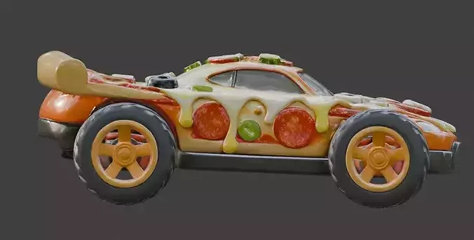 Pizza Delivery Sport Racer 3D Model Low-poly 3D model 4