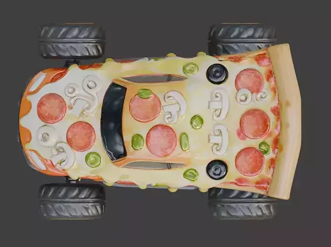 Pizza Delivery Sport Racer 3D Model Low-poly 3D model 7