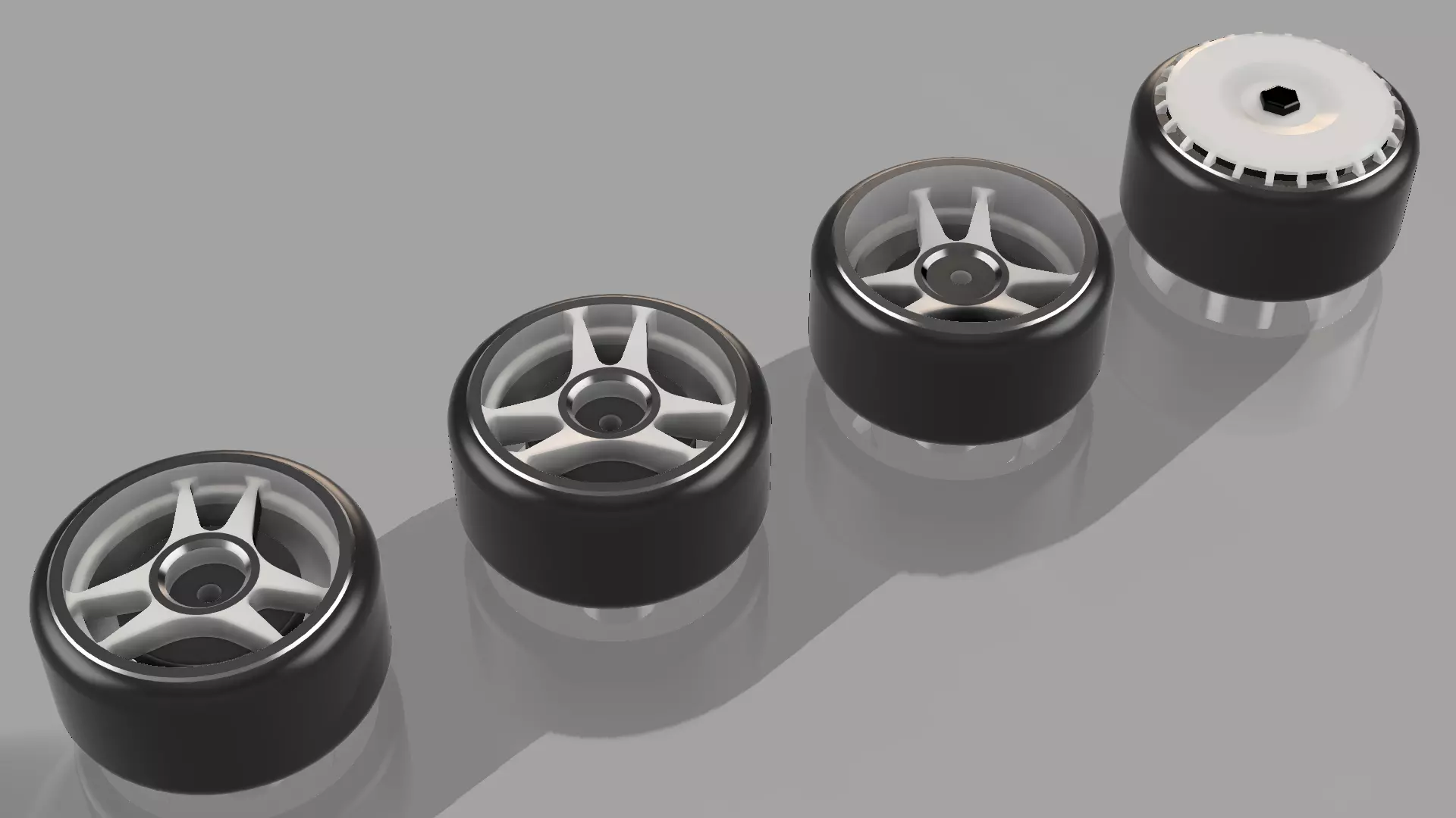ROTIFORM 4 pack wheels in Hot Wheels scale 3D print model