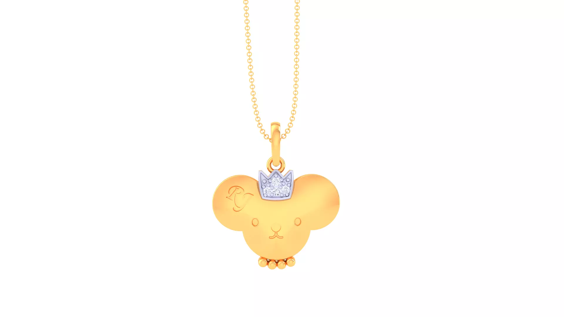 SILVER AND GOLD KIDS PENDANT 3D print model