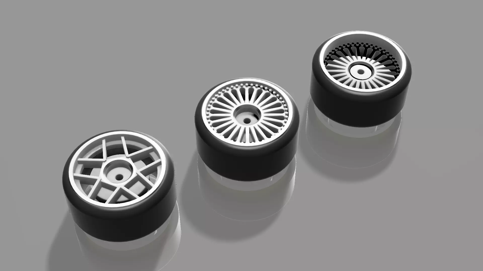 WEDS 3 pack wheels in Hot Wheels scale 3D print model