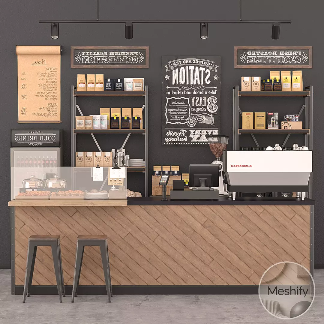 Coffee Bar Interior 3D model