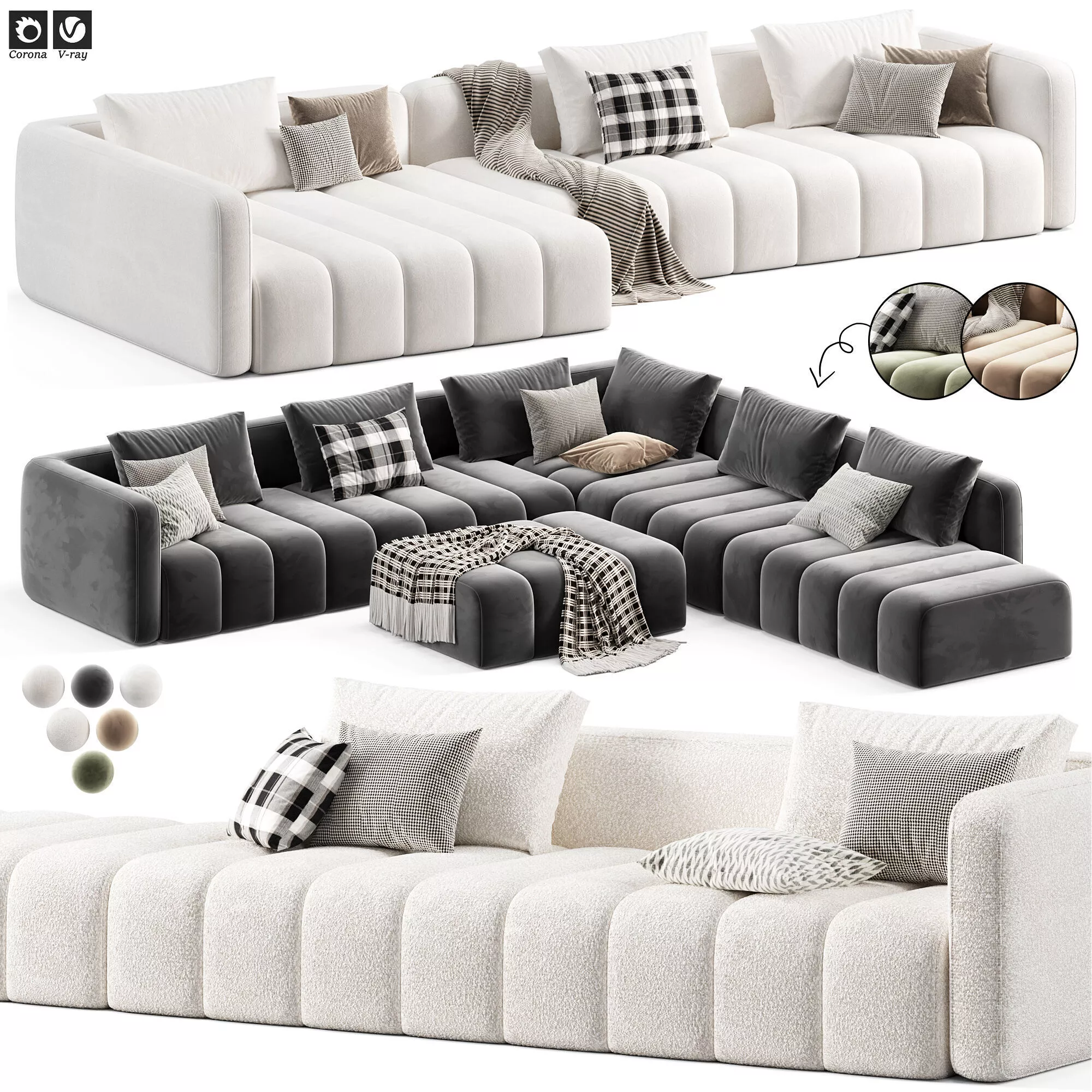 Gyform Achille Corner Modular Sofa 3D model