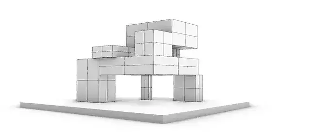 Modular Cubic Monolith Architectural  3D model 3