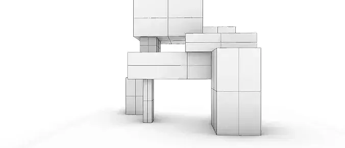 Modular Cubic Monolith Architectural  3D model 7