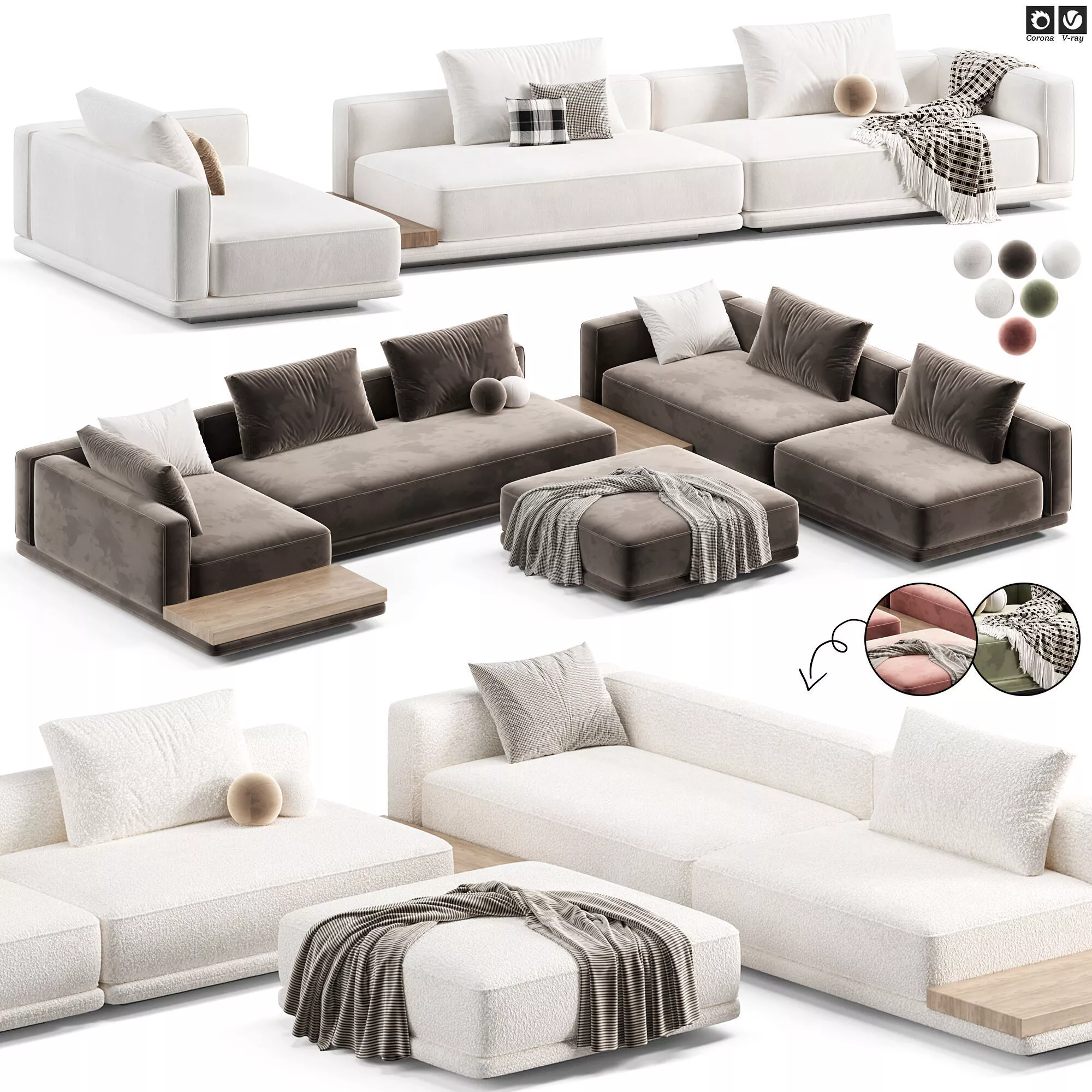 Horizonte Modular Sofa by Minotti 3D model