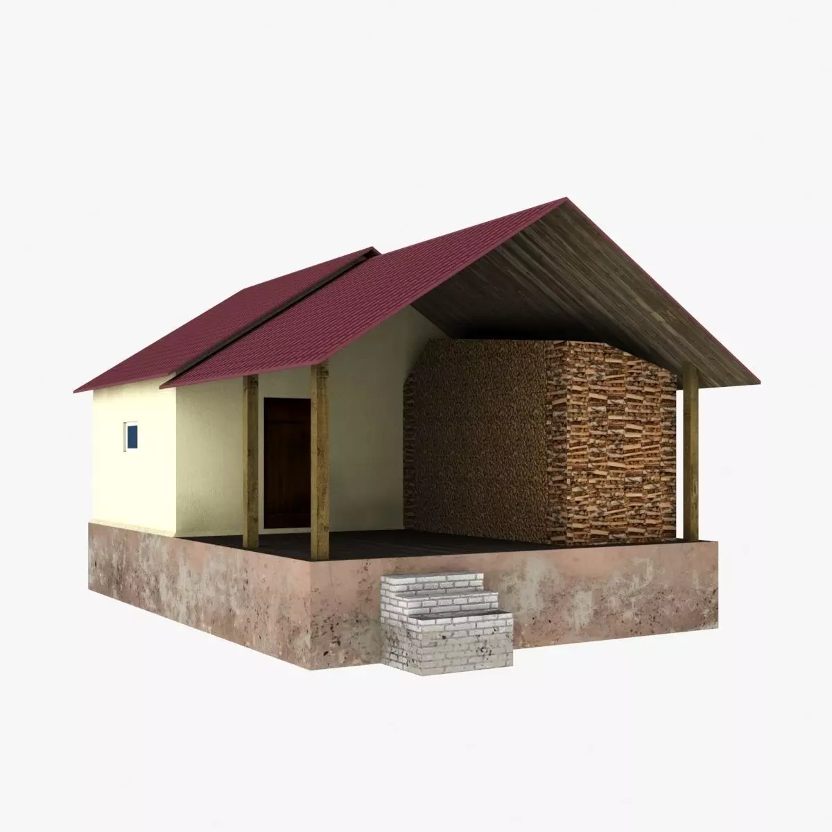sauna bath bathhouse baths vaporarium lodge barn mobile garden h Free low-poly 3D model