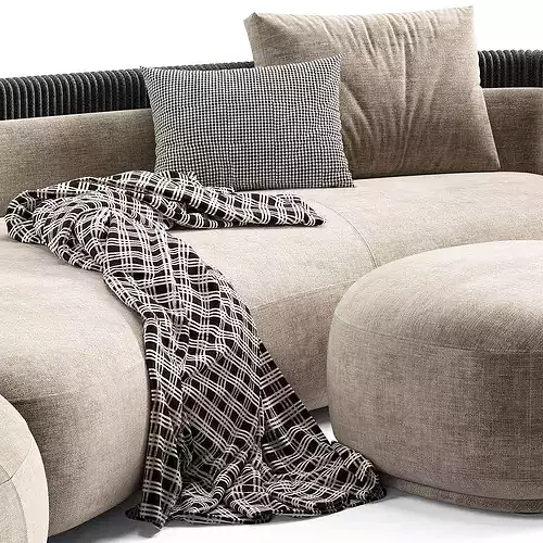 Minotti Bezier Cord Outdoor Sofa 3D model 4