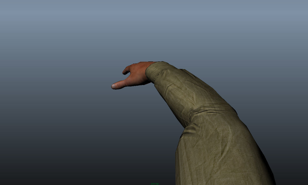 hand shooter Low-poly 3D model_1