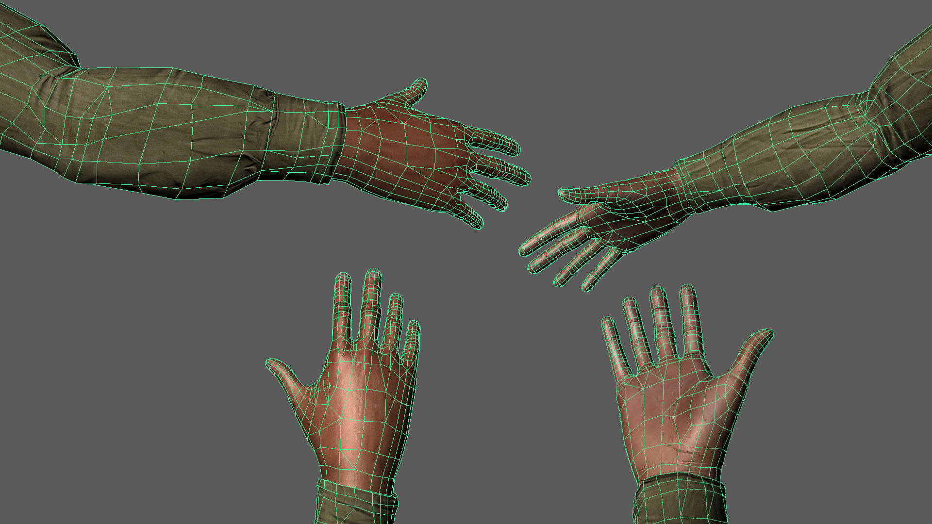 hand shooter Low-poly 3D model_3