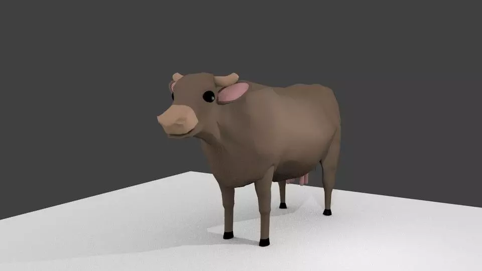 Cow cartoon 3D model_0