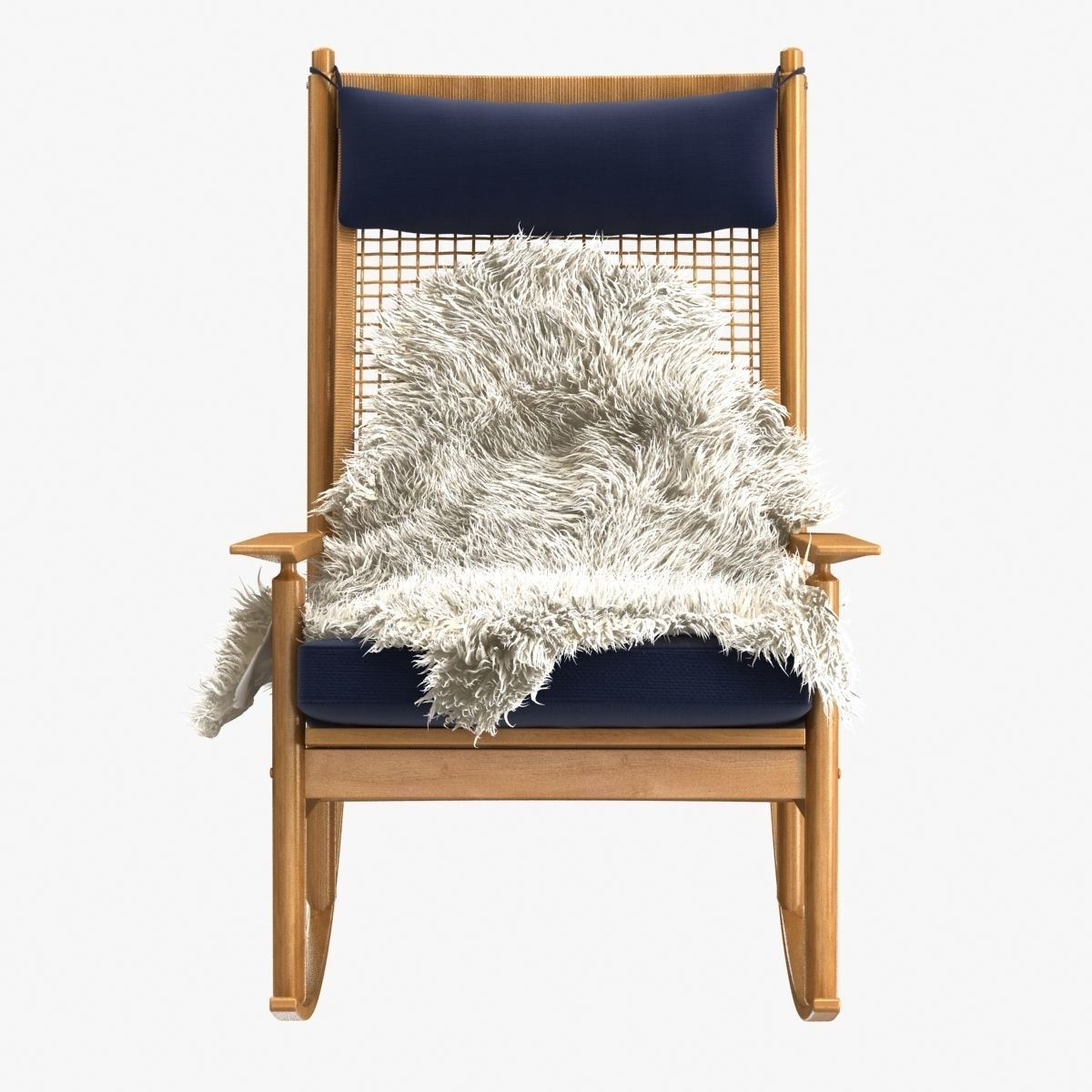 Teak rocking chair by Danish Designer Hans Olsen MODEL 532 A 60s 3D model_6