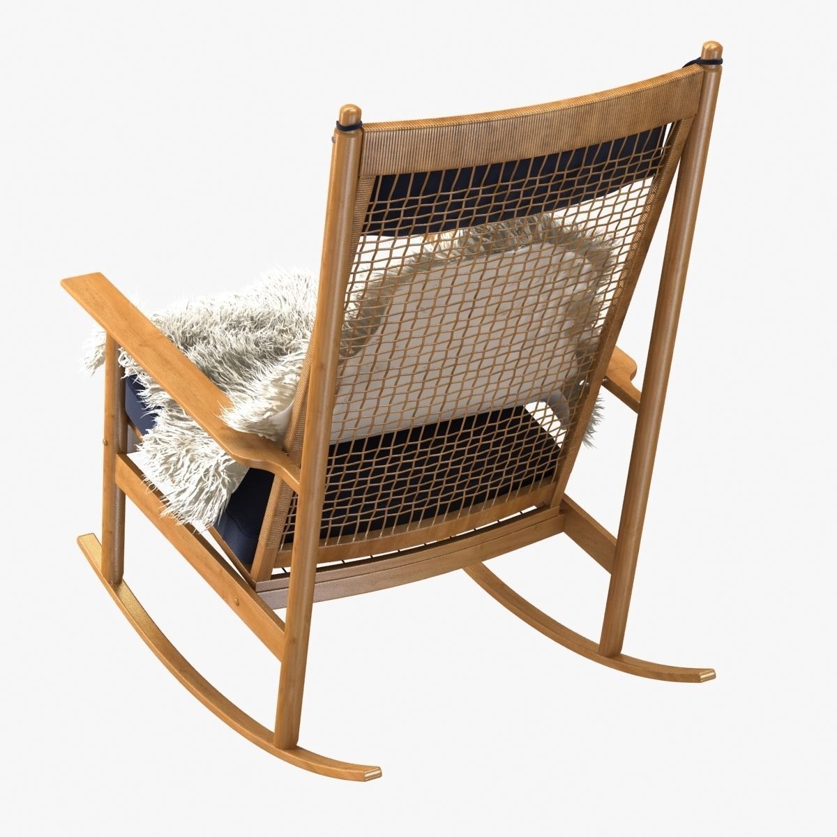 Teak rocking chair by Danish Designer Hans Olsen MODEL 532 A 60s 3D model_7