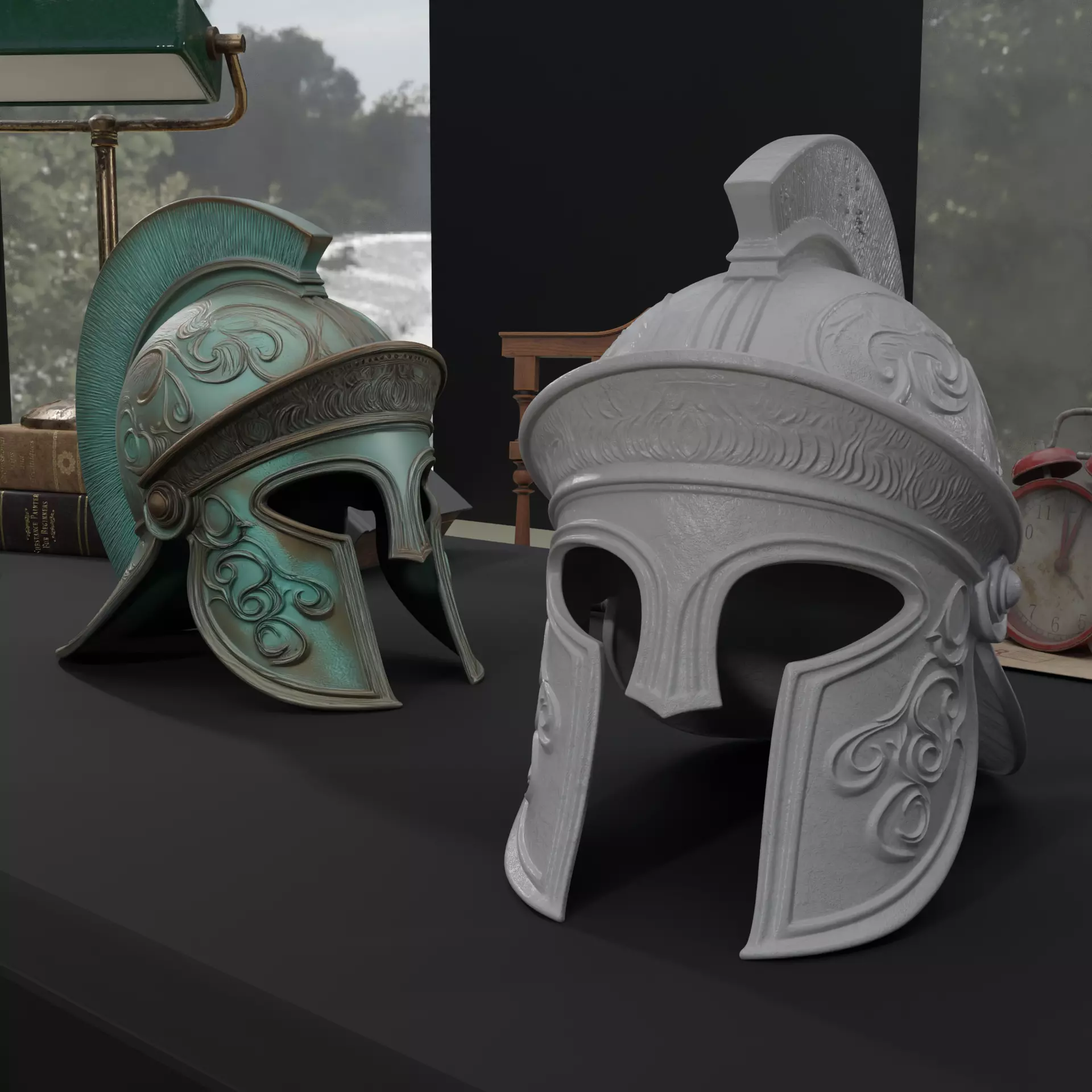 Greek Spartan Helmet STL 3D Print Model 3D print model