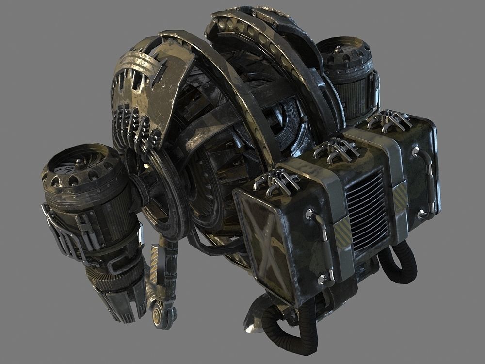 engineer loader drone Low-poly 3D model_4