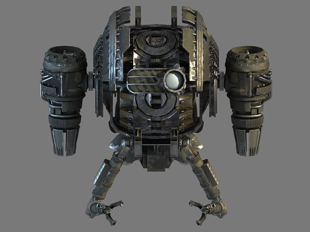 engineer loader drone Low-poly 3D model_7