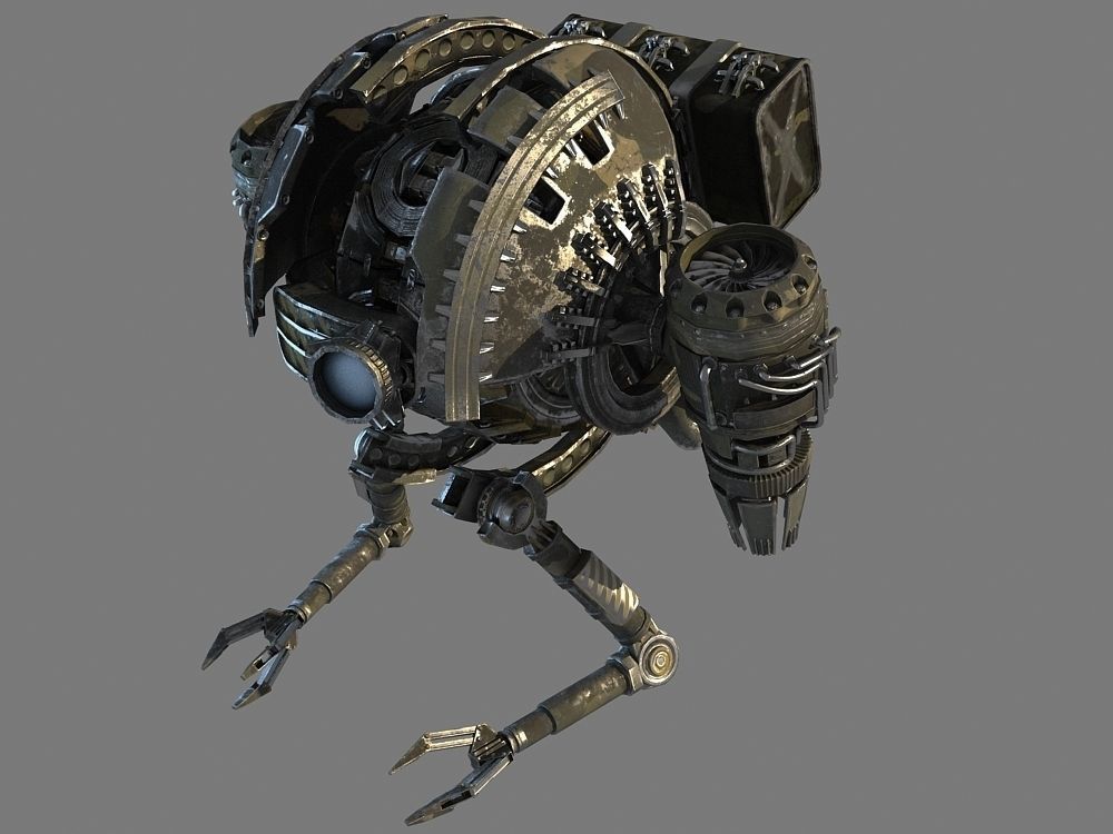 engineer loader drone Low-poly 3D model_1