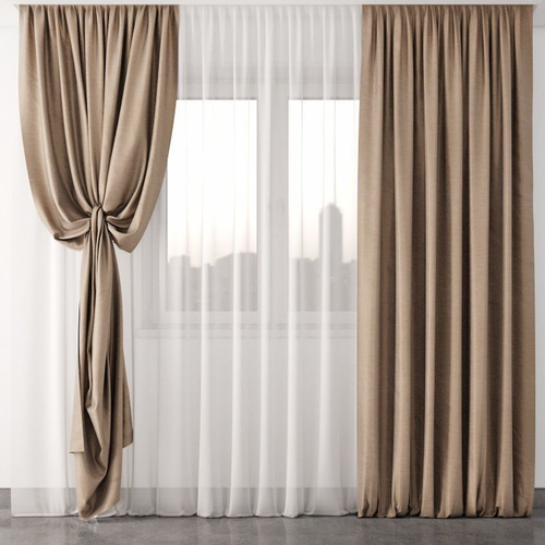 Curtain curtains with window
