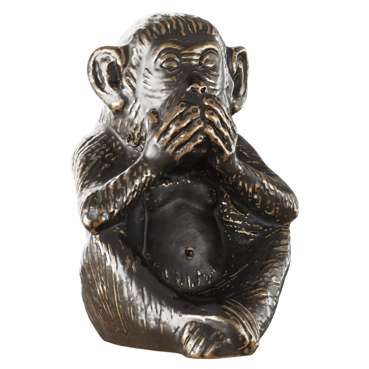 Monkey figurine gesture saying nothing 3D model