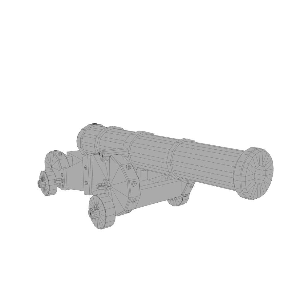 Cannons  Low-poly 3D model_14