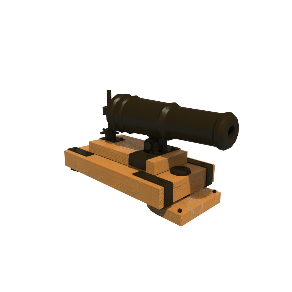 Cannons  Low-poly 3D model_9