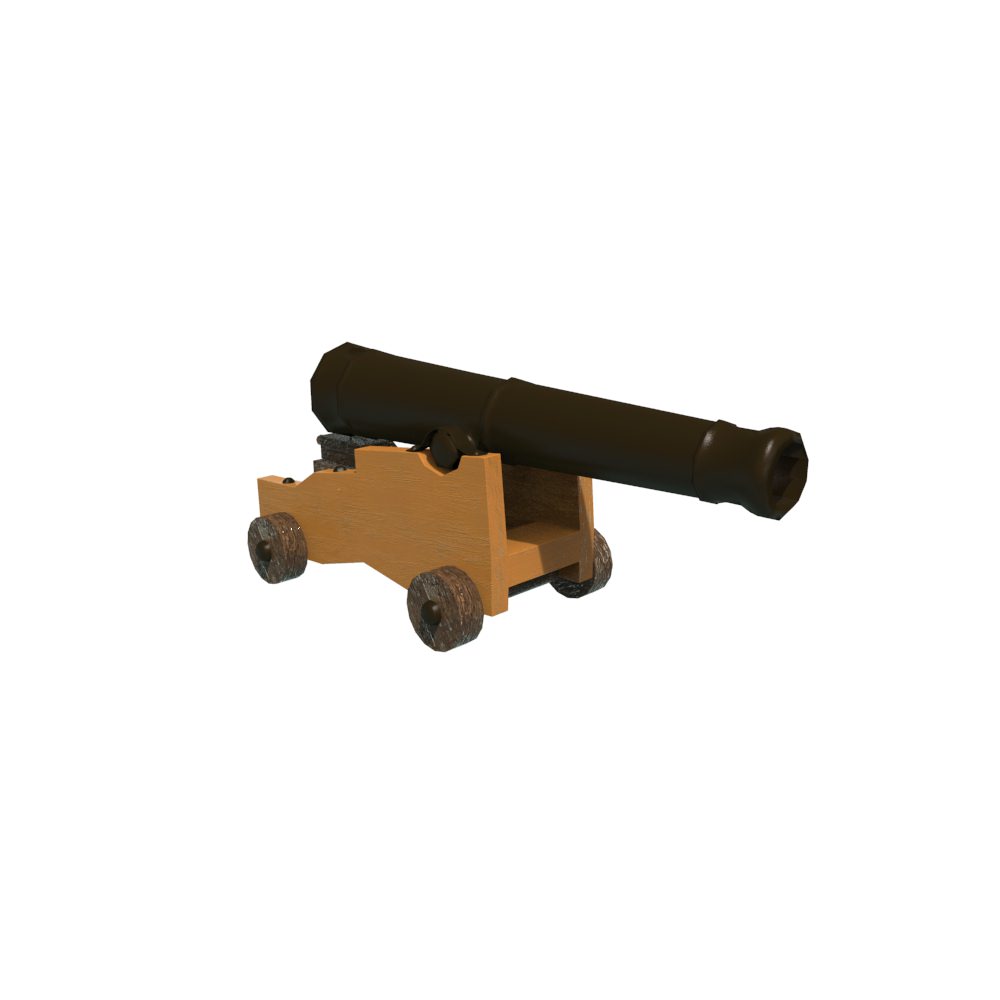 Cannons  Low-poly 3D model_3