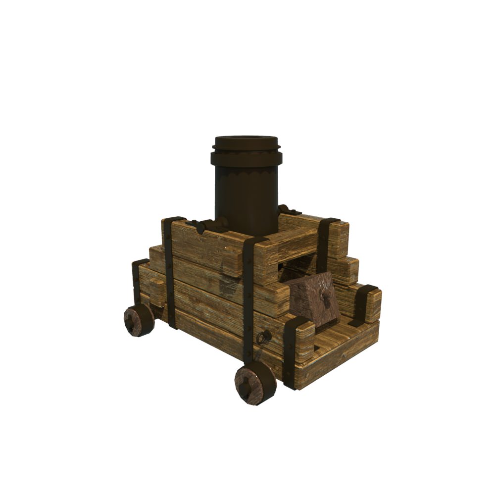 Cannons  Low-poly 3D model_11