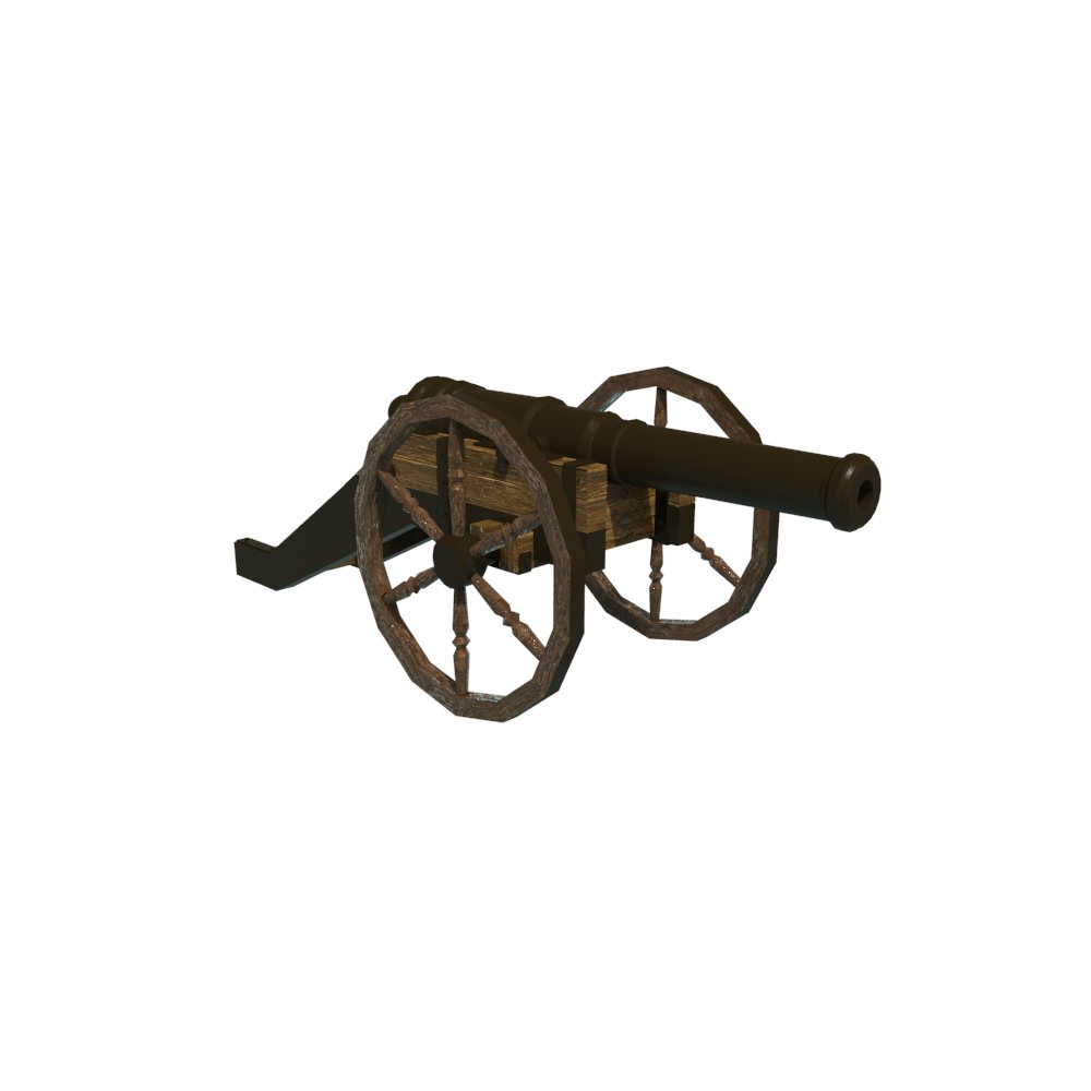 Cannons  Low-poly 3D model_7