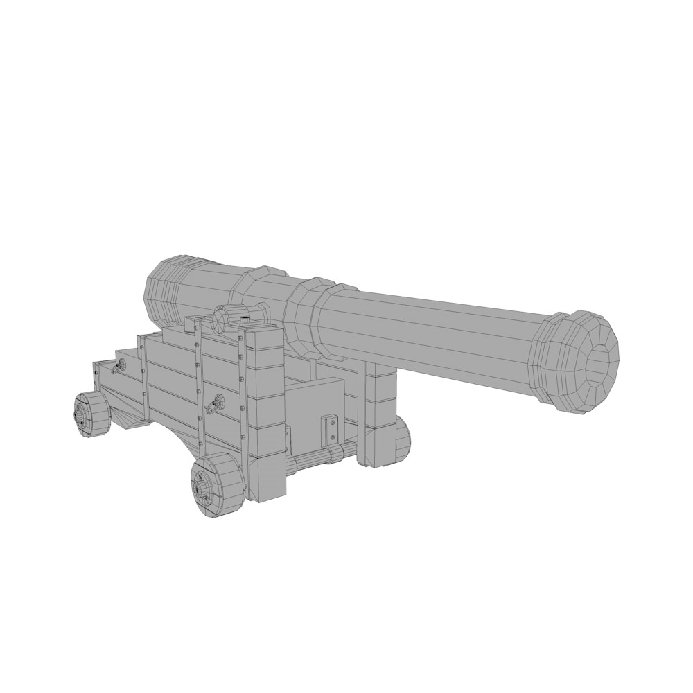 Cannons  Low-poly 3D model_6
