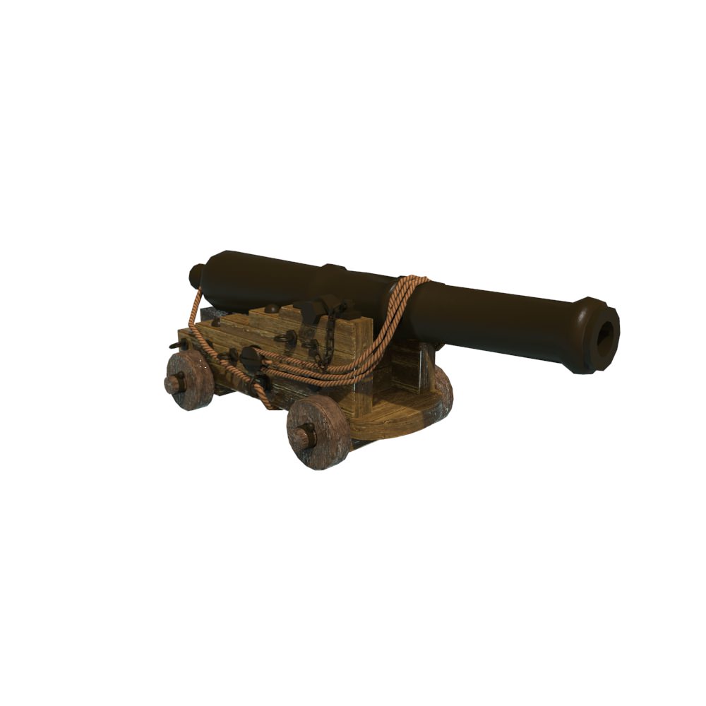 Cannons  Low-poly 3D model_15