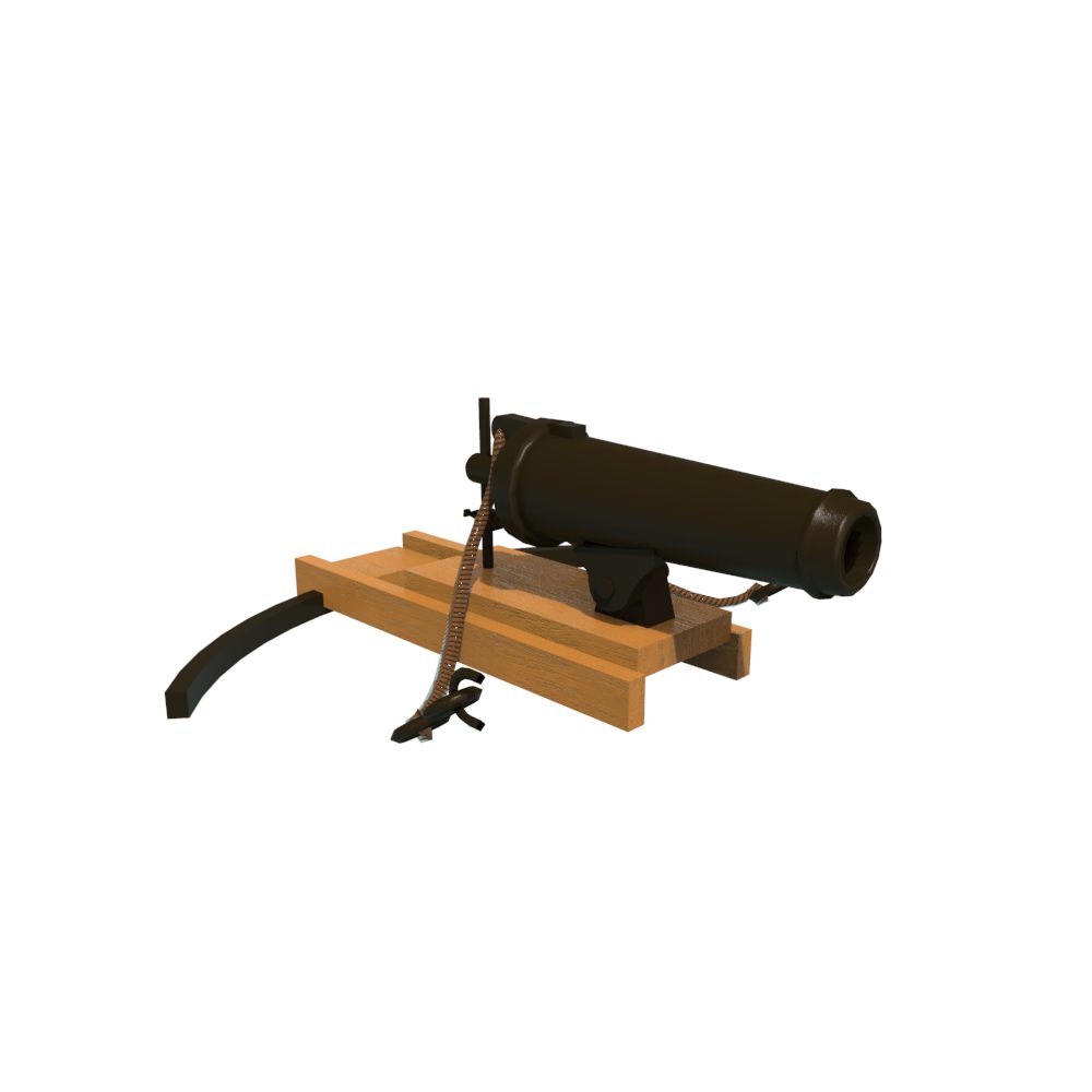 Cannons  Low-poly 3D model_1