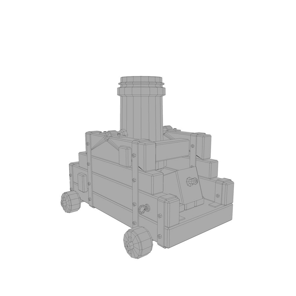 Cannons  Low-poly 3D model_12
