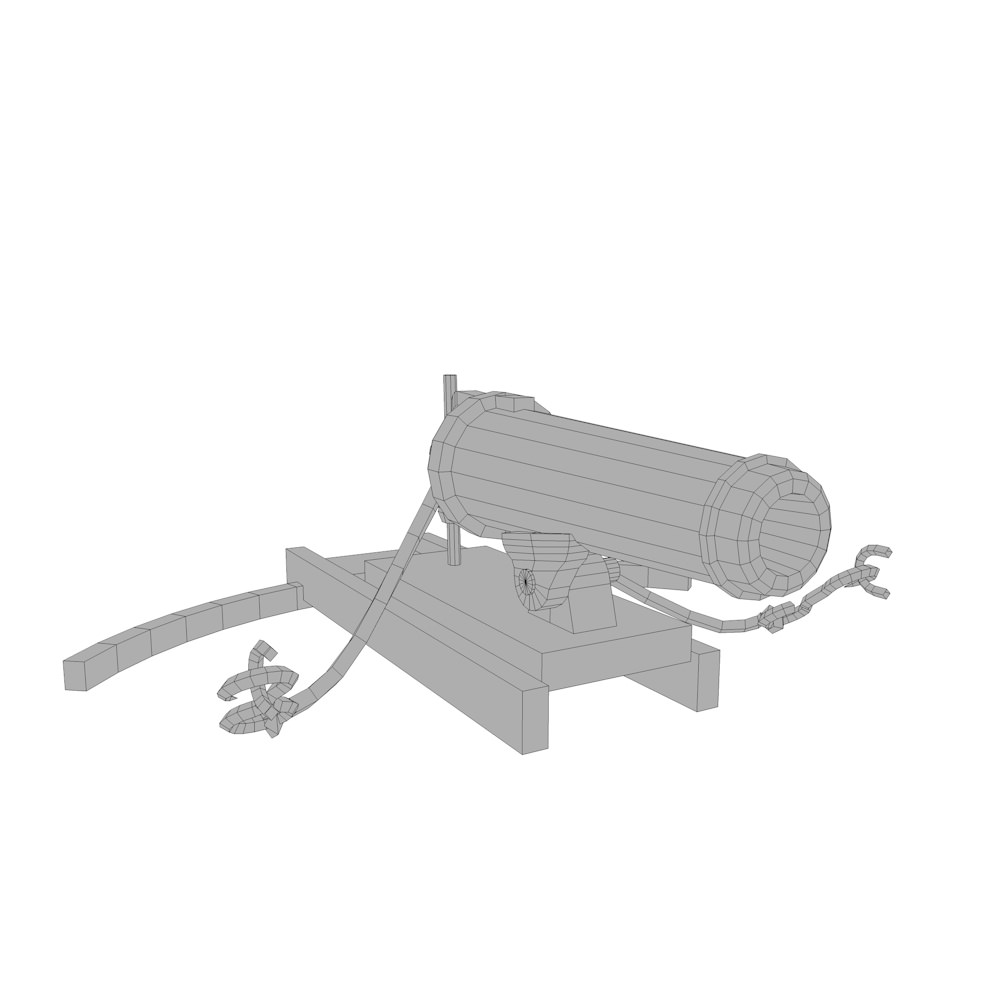 Cannons  Low-poly 3D model_2