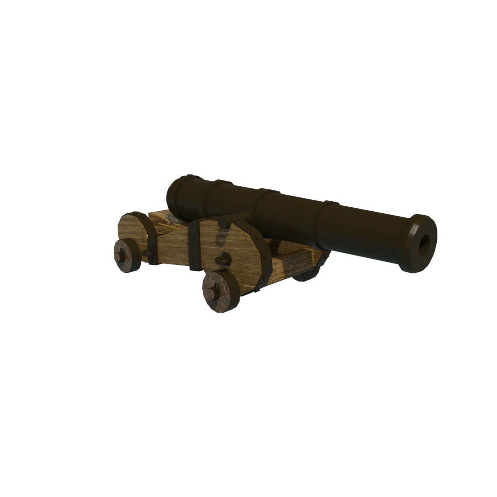 Cannons  Low-poly 3D model_13