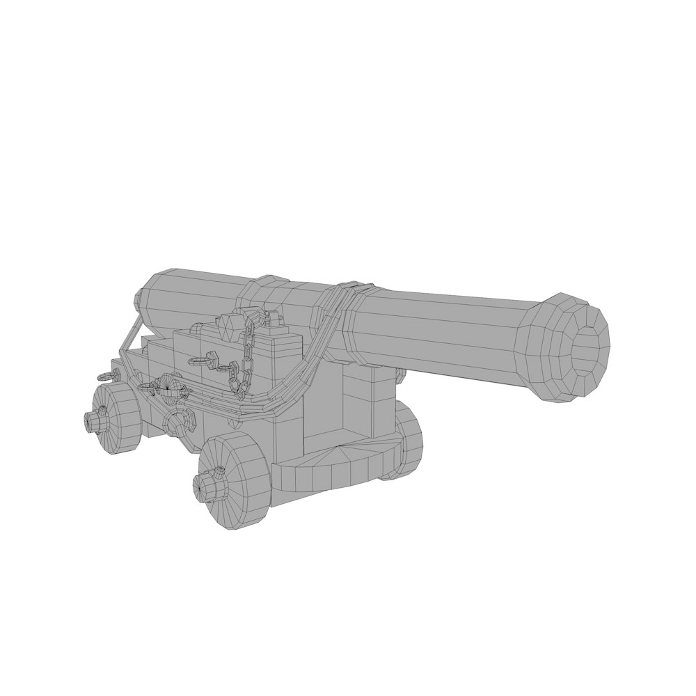 Cannons  Low-poly 3D model_16