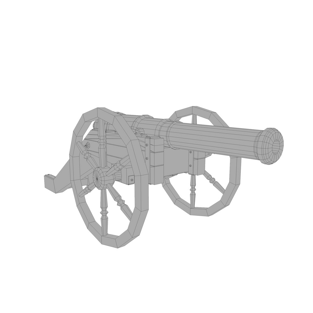 Cannons  Low-poly 3D model_8