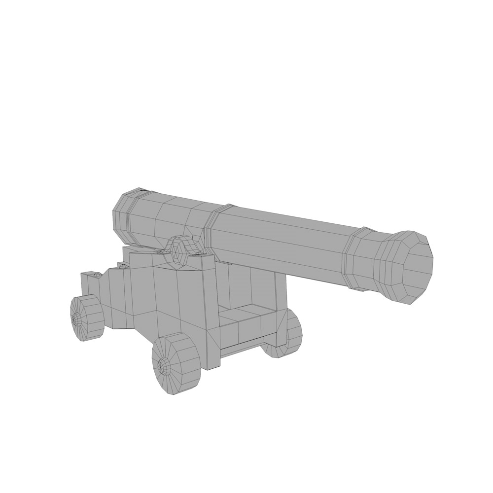 Cannons  Low-poly 3D model_4