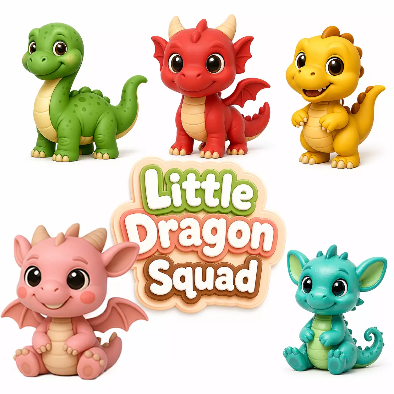 TINY DINO and DRAGON SQUAD 3D print model