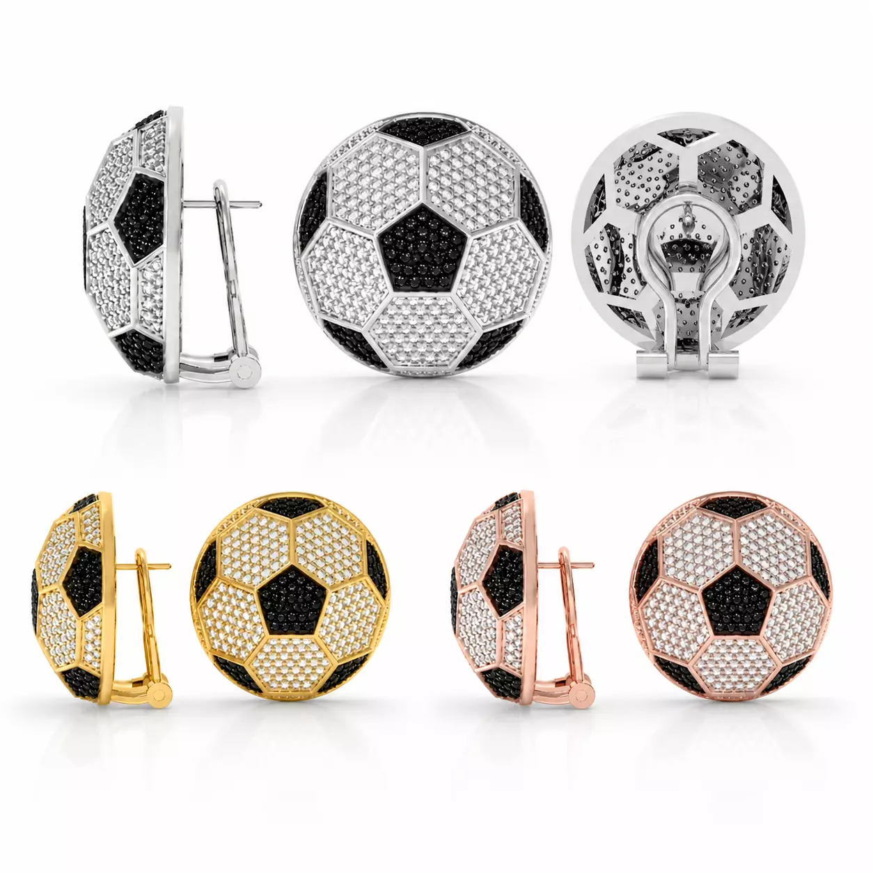 Large Soccer Ball Clip Earrings 3D print model