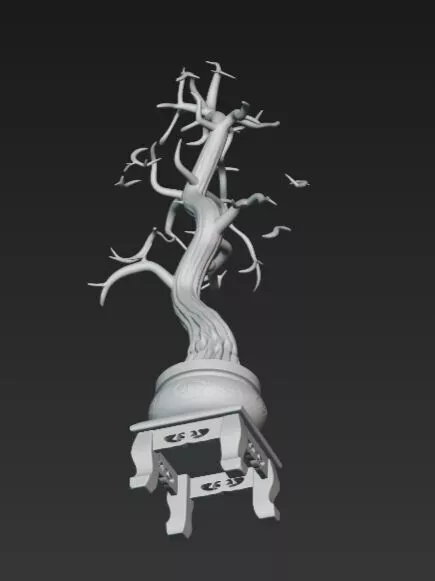 Dead Plant Vase Table 3D Model 3D print model